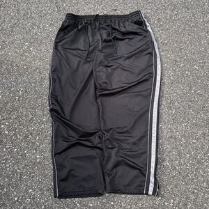 Starter Track Pants Mens 2XL Black Grey Side Stripe Zip Ankle Athletic